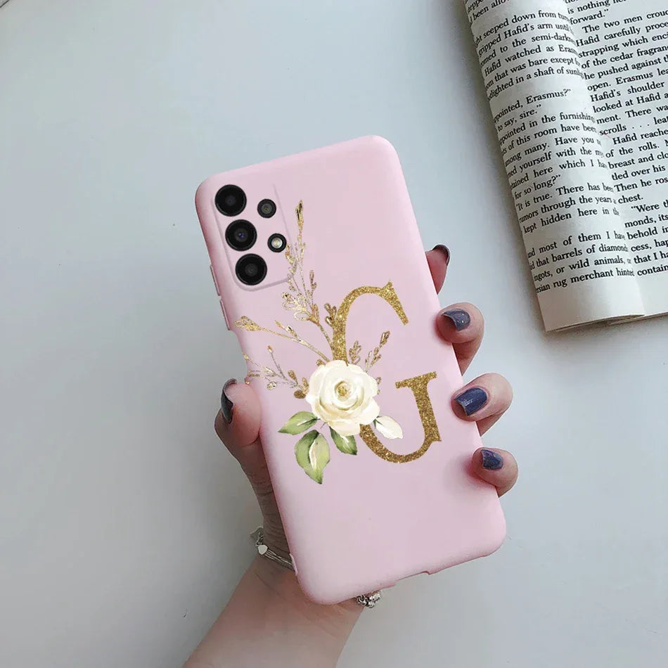 Flower Alphabet Soft TPU Case for Samsung Galaxy A Series