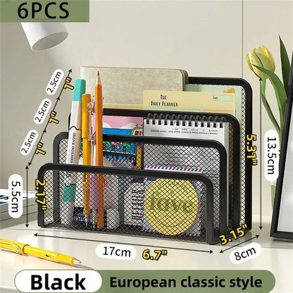 Desk Mail Organizer Small File Holders Letter Organizer Metal Mesh Document/Filing/Folders/Paper Organizer for Desktop - Urbizia