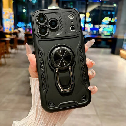 Luxury Armored 360° Rotating Metal Ring Protective Case For iPhone 11 12 13 14 15 16 17 Pro Max Invisable Bracket Phone Cover