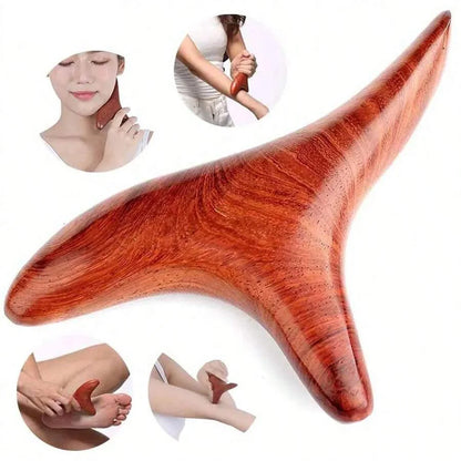 Professionals Mahogany Triangular Face Hand Foot Massage Stick Trigger Point Acupuncture Reflexology Cellulite Muscle Relax