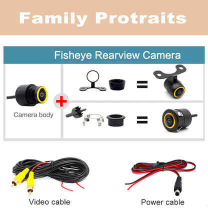 AHD 1080P Fisheye CCD Waterproof Wide View Angle Rear/Front View Back up Camera for HD Night Vision for Car Parking Assist