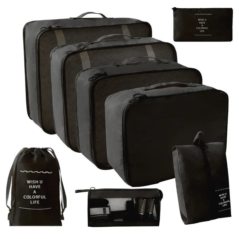 7/8/9-piece Set Travel Storage Bags,Digital Toiletries Shoes Clothes Organizer bag Suitcase Clothes Tidy Pouch,Packing Cubes Set