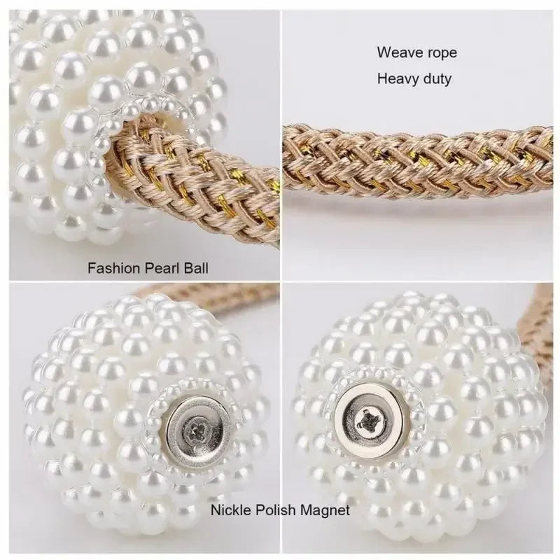 4/2Pcs Pearl Magnetic Curtain Clip Curtain Holders Tie Back Buckle Clips Hanging Ball Buckle Tie Back Curtain Decor Accessorie