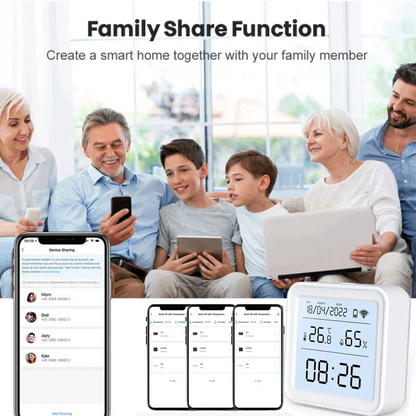 Tuya WIFI Smart Temperature Humidity Sensor Hygrometer Thermometer Backlight Smart Life Support Alexa Google Assistant - Urbizia