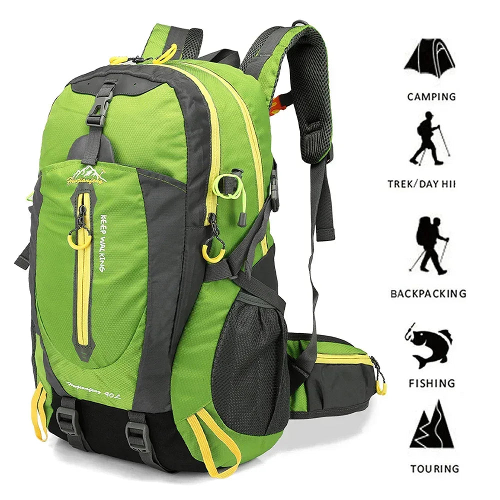 40L Water Resistant Travel Backpack Camping Hiking Laptop Daypack Trekking Climbing Back Bags For Men Women Hiking Supplies - Urbizia