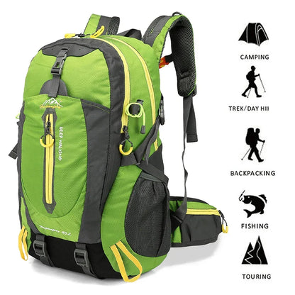 40L Water Resistant Travel Backpack Camping Hiking Laptop Daypack Trekking Climbing Back Bags For Men Women Hiking Supplies - Urbizia