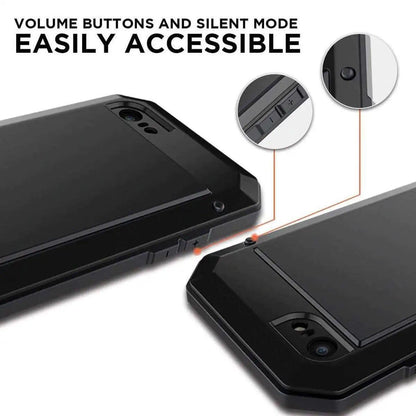 IP54 Waterproof Heavy Duty Metal Case For iPhone 17 Air 16 15 Pro Max 14 Plus 13 12 Mini 11 With Gorilla Glass Cover Fundas