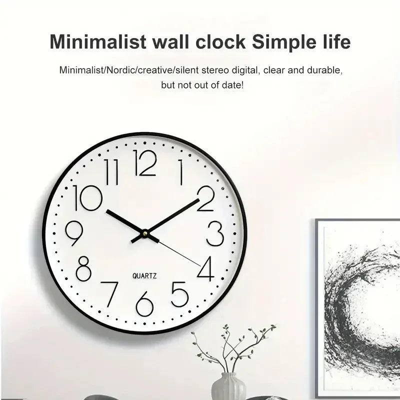 8 Inch Mute Quartz Wall Clock Cubic Digital Clock Living Room Bedroom Wall Clock Simple Digital Clock Home Decorations - Urbizia