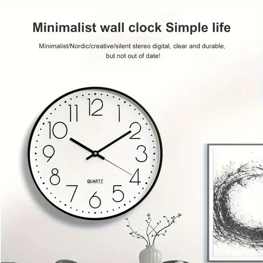 8 Inch Mute Quartz Wall Clock Cubic Digital Clock Living Room Bedroom Wall Clock Simple Digital Clock Home Decorations - Urbizia