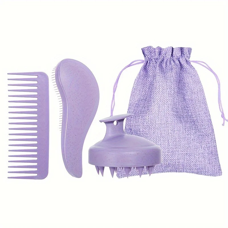Eco-Friendly Hair Brush & Scalp Massager Set