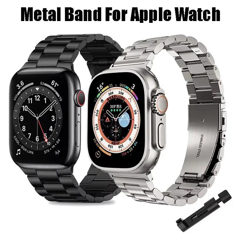 Stainless Steel Strap For Apple Watch Band 45mm Ultra 49mm 41mm 40mm 44mm 46mm Strap Metal Bracelet For Iwatch Series 11 10 42mm