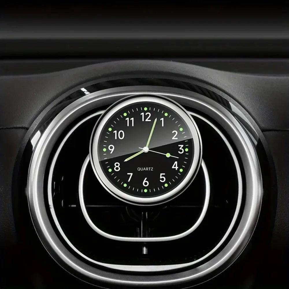1pc Glow Decorative Clock Car Clock Mini Quartz Analog Car Dashboard Time Stick-On Clock Watch for Car Decoration Exclusive