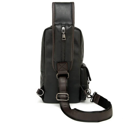 Vintage Luxury Designer Leather Crossbody Bags for Men Messenger Chest Bag Fashion Casual Bag Waterproof PU Single Shoulder Bags