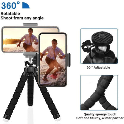 Mini Universal Octopus Tripod Monopod with Phone Clip Webcam Holder for Smartphone Camera Photography Tripe Stand