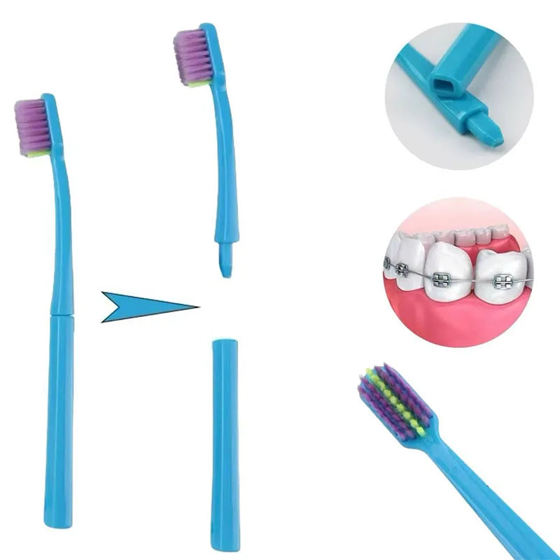 Dental Cleaning Care Kits Orthodontic Oral Care Brush Tongue Scraper Interdental Brush Travel Set Portable Clean Hygiene Case