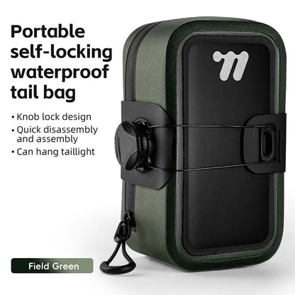 WEST BIKING Bicycle Saddle Bag 600D TPU Seamless Waterproof Wear-Resistant Rotating Lacing Buckle Mini Saddlebag Bike Accessory