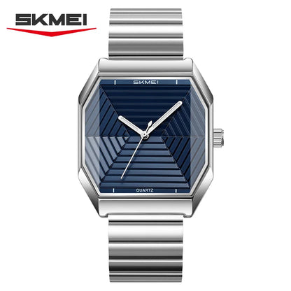 SKMEI 9393 Fashion Quartz Watch Unique Design Stainless Steel Men's Wristwatches Elegant Watches for Men relógios masculino