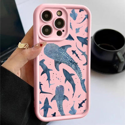 Whale Printed Soft TPU Case for iPhone Series