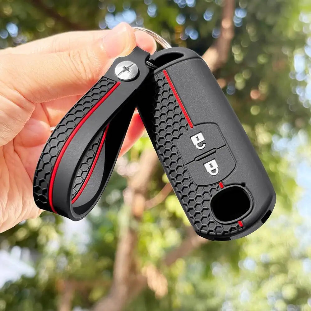 For Mazda 2 3 6 CX-5 CX-3 CX-9 CX-7 MX-5 Silicone Key Case With Keychain Protection Cover Car Key