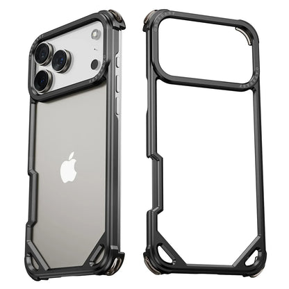 Eary Frameless Case for iPhone 17 Pro Max Air for Magsafe Metal Shockproof Protective Phone Cover Aluminum Alloy Anti-Drop Shell