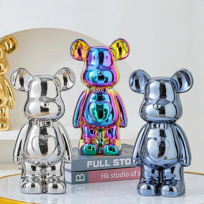 17/27/cm Aesthetic Bear brick Ceramic Staute Teddy Bear decor action figure Sculptures Ornament for room Home Decoration Crafts - Urbizia