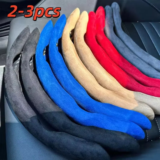 Suede Steering Wheel Cover Set — Universal 38cm (2/3 Pack)