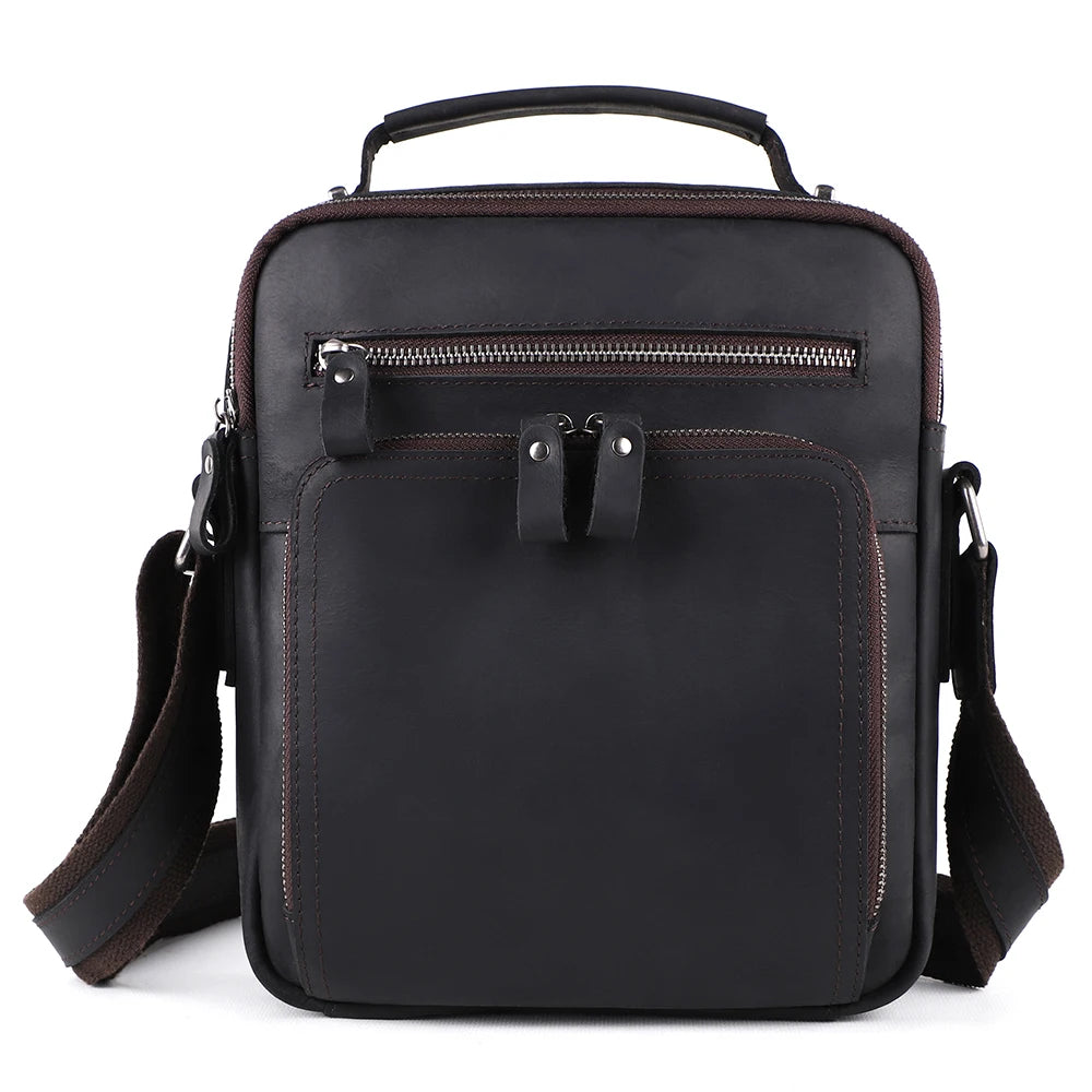 JOYIR New Genuine Leather Men Vintage Handbags Small Flap Men's Shoulder Bag Casual Office Messenger Bags Fashion Crossbody Bag