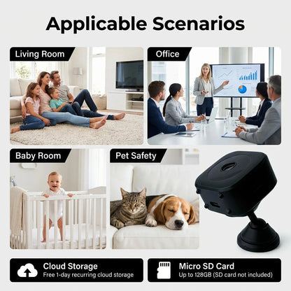 Security Camera Mini Full Color Night Vision High Definition WiFi Monitor Waterproof Motion Detect Surveillance Smart Home