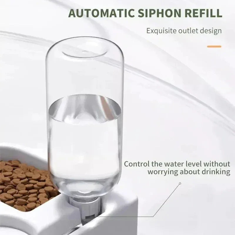 Automatic Drinking Love Pet Bowl Moisture-proof Cat Bowl Dog Basin Dual-use Multi-functional Drinking And Feeding - Urbizia