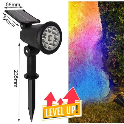 9 LED Solar Spotlights Outdoor IP65 Waterproof Brightness Adjustable Spot Light Garden Backyard Driveway Patio Decor Lamp