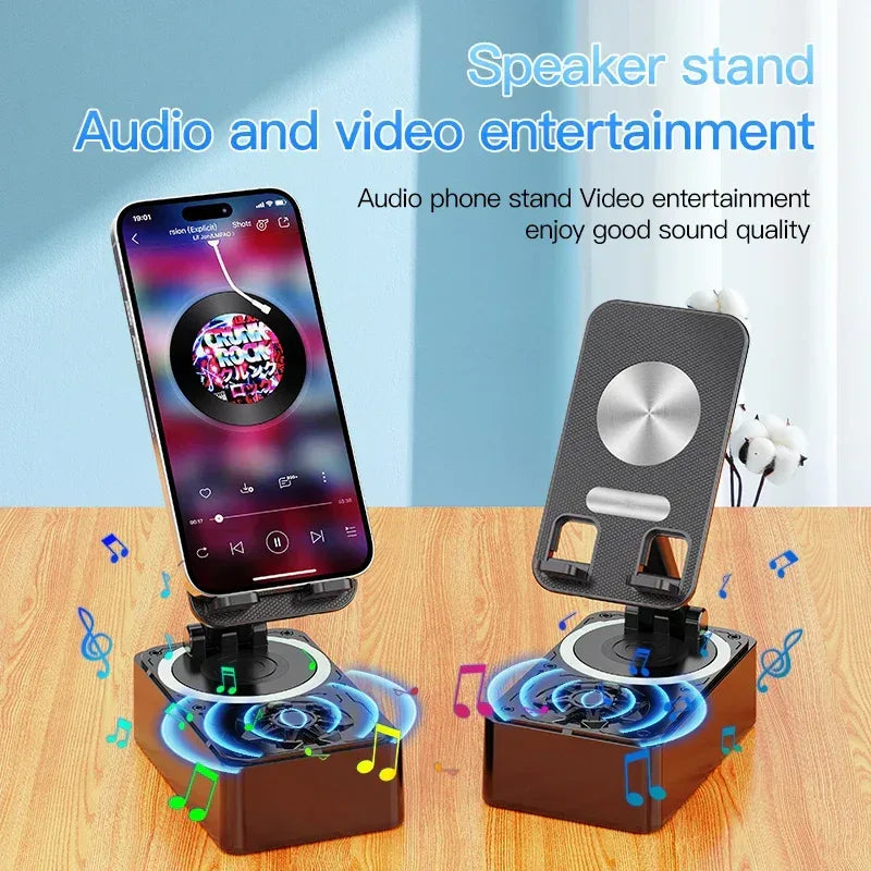 3-in-1 Bluetooth Speaker Phone Power Bank Foldable Wireless Speaker Phone Stand with Anti-Slip Pads For Video Meeting Live - Urbizia