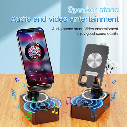 3-in-1 Bluetooth Speaker Phone Power Bank Foldable Wireless Speaker Phone Stand with Anti-Slip Pads For Video Meeting Live - Urbizia