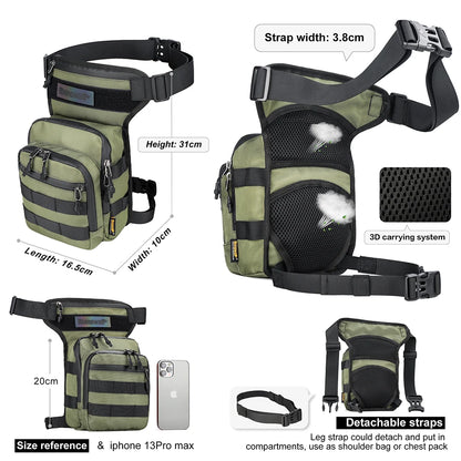 Rhinowalk Motorcycle Waist Bag 3L Leg Bag Thigh Hip Bum Beltleg Fanny Pack Travel Riding Crossbody Multifunctional Shoulder Bag