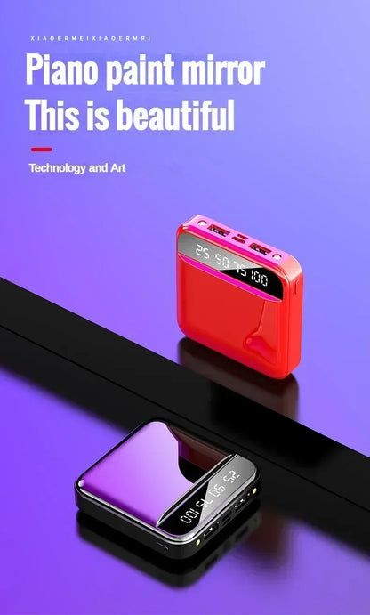300000mAh Mini Power Bank Portable Charger Mirror Screen LED Digital Powerbank External Battery for iPhone Xiaomi Huawei Samsung