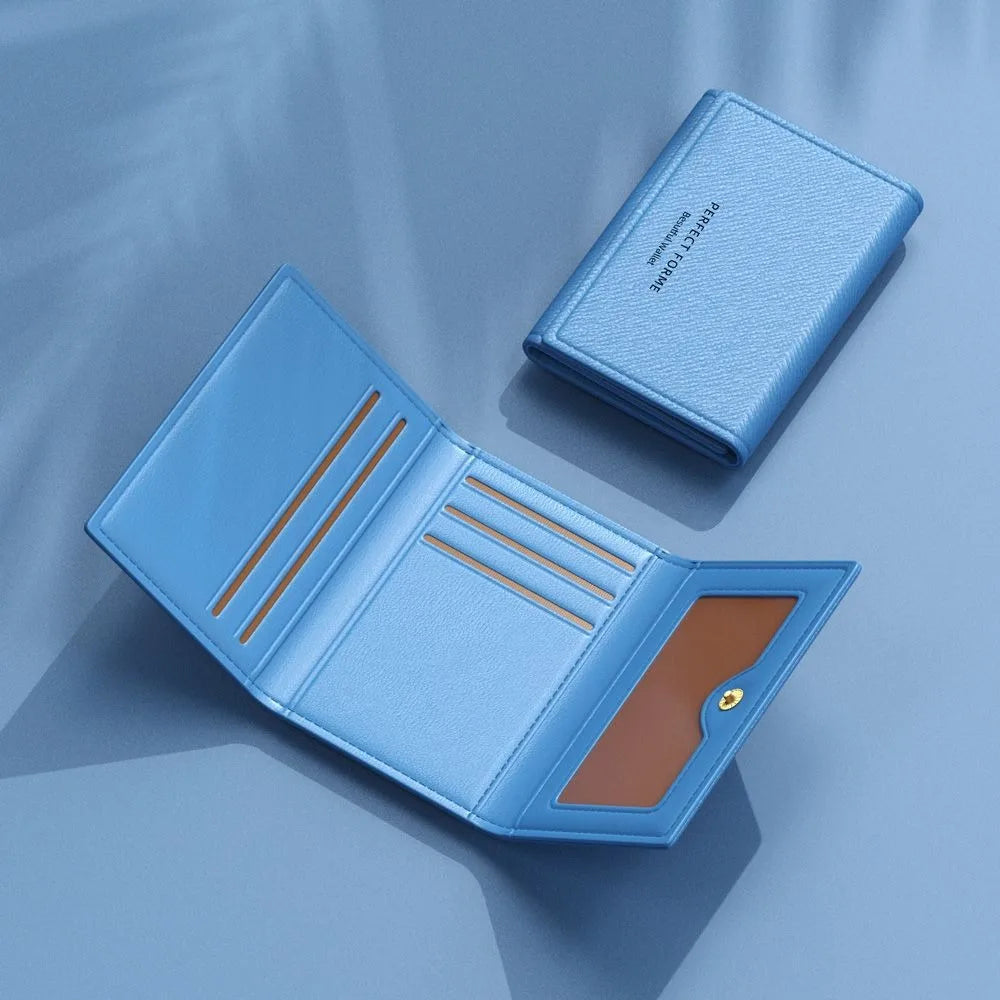 Fashion Leather Men Card Wallets Large Capacity Solid Color Male Purse Multi-card Multifunctional Photo Holder Women