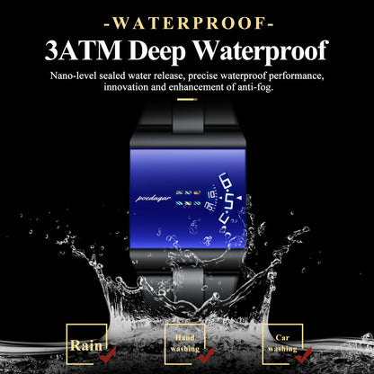 POEDAGAR Top Unique Men Clock Waterproof Fashion Casual Man Wristwatch Stainless Steel Original Sport Quartz Men's Watches Reloj