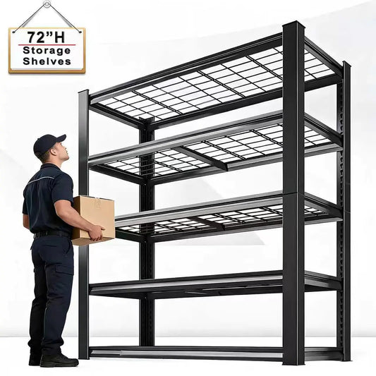 72-Inch Adjustable Metal Shelving Unit – Multi-Use Storage Rack