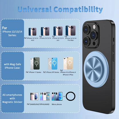 Aluminum Socket Magnetic Phone Ring Grip For iPhone 15 14 13 12 Series Foldable Phone Holder strong Magnet Grip Holder