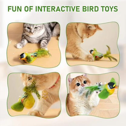 Simulation Bird Cat Toys Cats Interactive Cat Toy Realistic Bird Sound Cat Toy Plush Cat Toy Catnip Cat Toy for Cats Kitten Toy - Urbizia