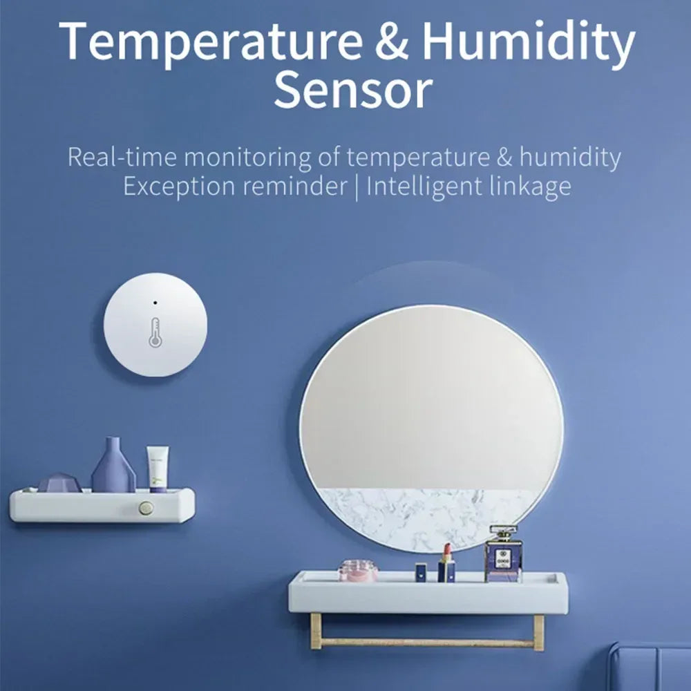 Haozee Zigbee 3.0 Temperature And Humidity Sensor Remote Monitor By Smart Life APP Battery Powered Work With Alexa Google Home - Urbizia
