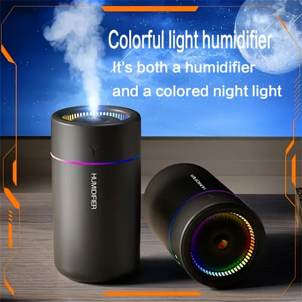 1pc Car Humidifier Colorful LED Aromatherapy Humidifier Silent Ultrasonic Air Aromatherapy Machine Suitable for Bedroom Office - Urbizia