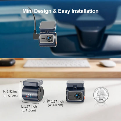 KAWA 4K Front Dash cam MINI 7 Pro,WiFi Car Camera with APP/Voice Control/WIFI6/GPS, AUTO Video Recorder,Dashcam,HDR,Dash camera