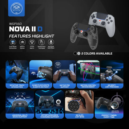 FANTECH NOVA IID WGP16D Wireless Game Controller for PS5 Hall Joystick and Trigger Built-in Gyro Sensor BT5.3 and Wired Gamepad