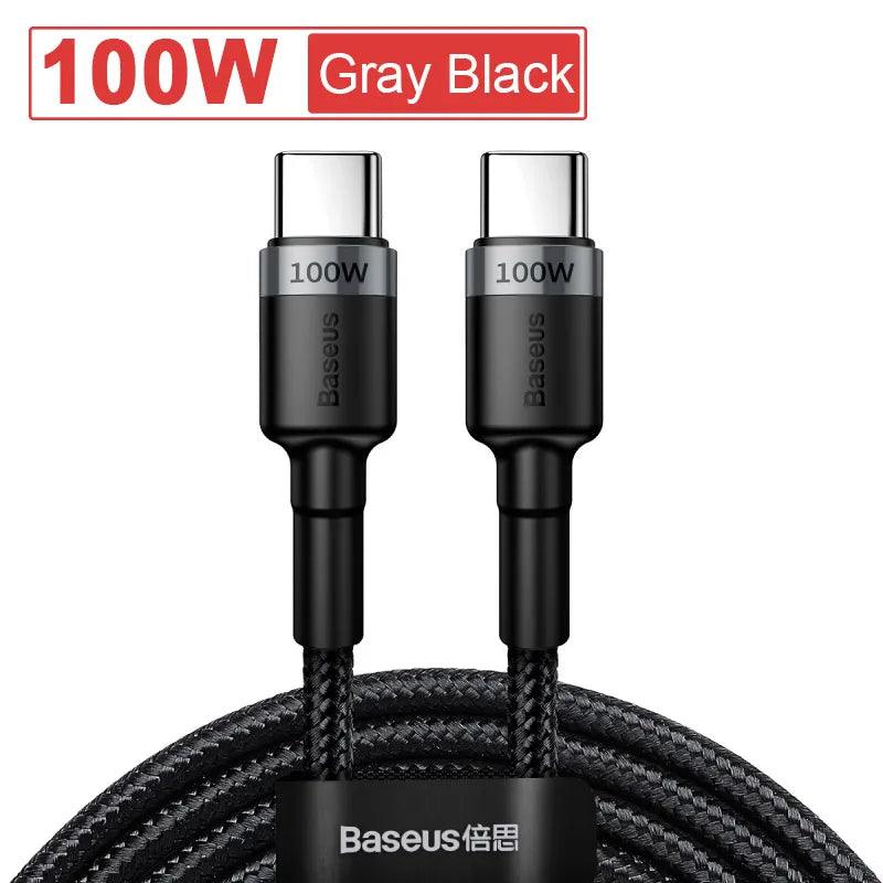 Baseus 100W USB C to USB Type C Cable for MacBook Pro Quick Charge 4.0 Fast Charging For iPhone 17 16 15 Pro Max Charge Cable