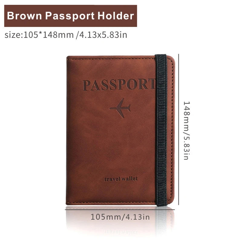 RFID Blocking Passport Holder PU Leather Anti-magnetic Travel Wallet Card Case Travel Accessories 6 Colors Optional