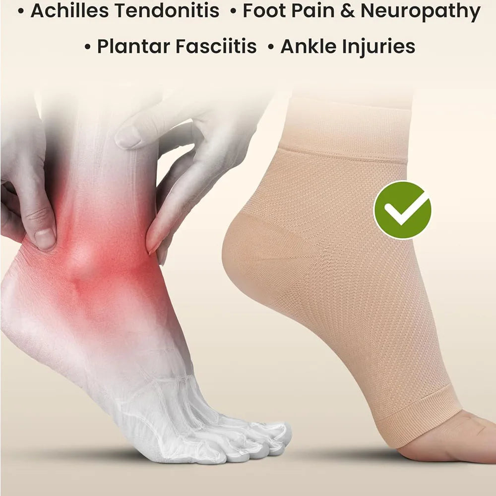 1Pcs Ankle Compression Sleeve,Plantar Fasciitis Braces,Open Toe Compression Socks for Swelling,Sprain,Neuropathy,Foot Arch Sup