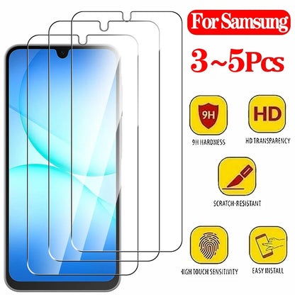 Tempered Glass For Samsung A16 A17 A26 A27 A36 A37 A56 A57 Screen Protector Galaxy A55 A35 A15 A25 A24 Film A51 A52 A53 A54