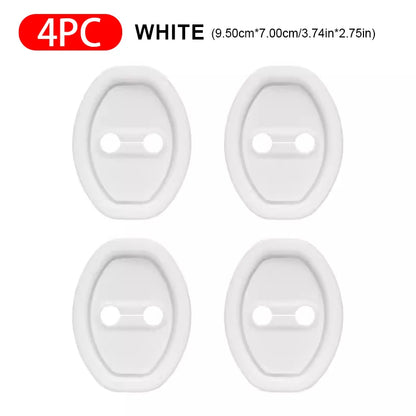 SEAMETAL 4pcs Silicone Car Door Lock Buckle Protection Cover Elastic Anti-Collision Shock Absorbing Pad Mute Buffering Cushion