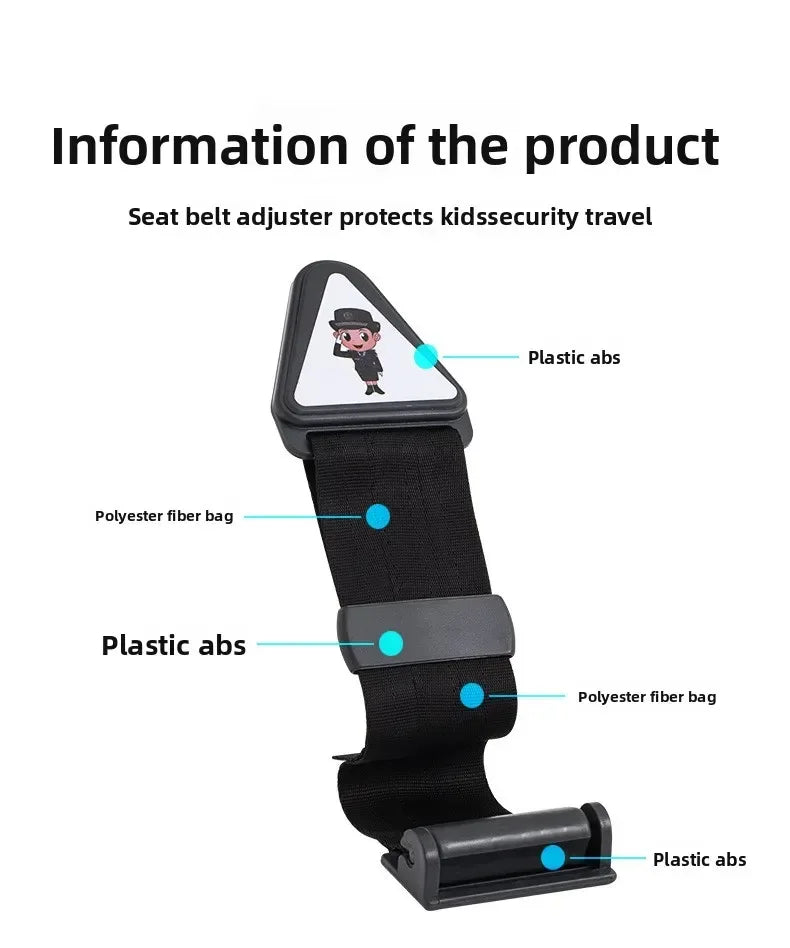 Child Car Seat Belt Adjuster Triangle Anchor Shoulder Protection Limiter Safety Accessory for Vehicle Seats - Urbizia