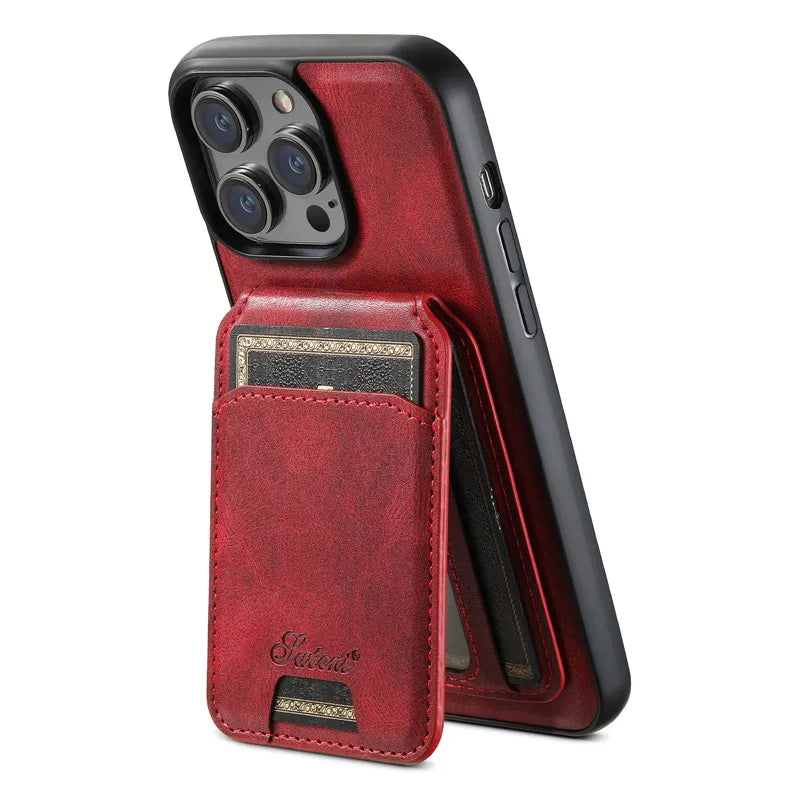 EUCAGR Magsafe Magnetic 2 In 1 Detachable Wallet Leather Case For iPhone 12 13 14 15 16 17 Pro Max Plus 16E 17 Air Holder Cover